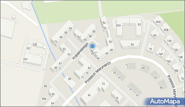 Szczecin, Kopańskiego Stanisława, gen., 42, mapa Szczecina