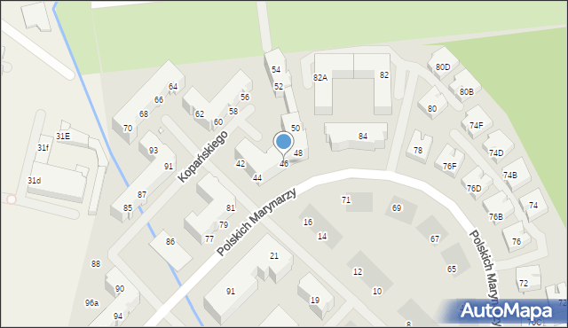 Szczecin, Kopańskiego Stanisława, gen., 46, mapa Szczecina