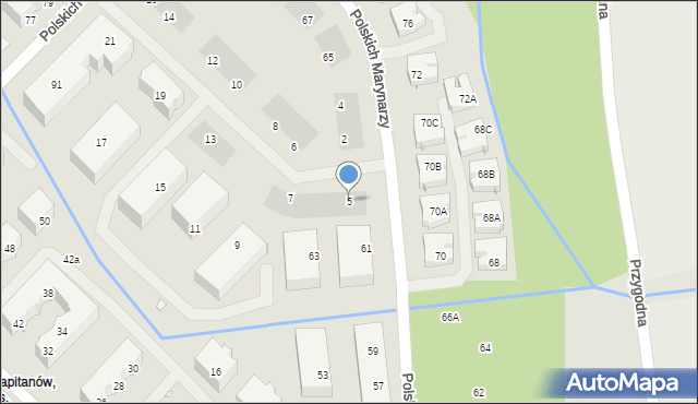 Szczecin, Kopańskiego Stanisława, gen., 5, mapa Szczecina