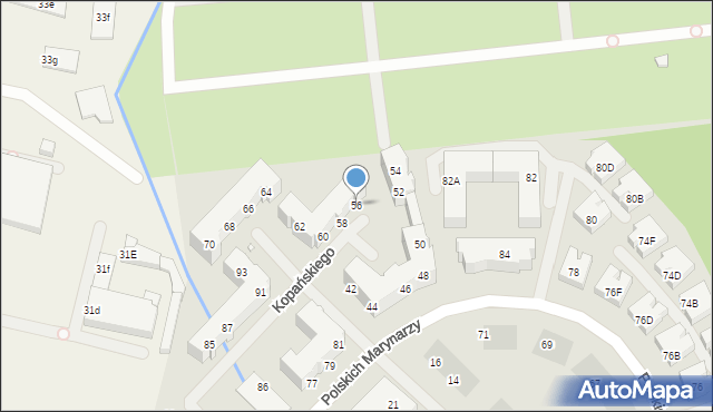 Szczecin, Kopańskiego Stanisława, gen., 56, mapa Szczecina