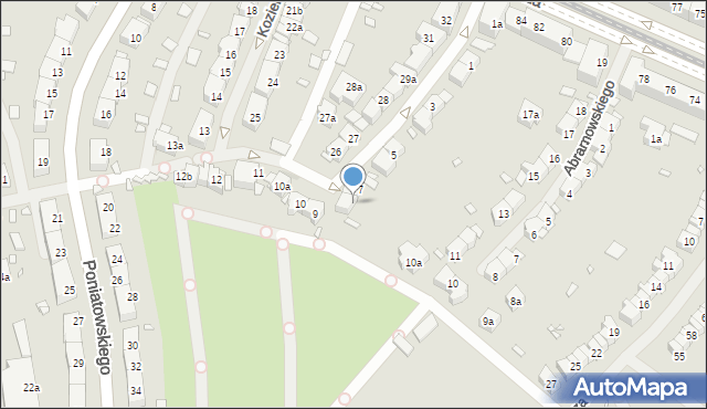 Szczecin, Kozierowskiego Stanisława, ks., 8, mapa Szczecina