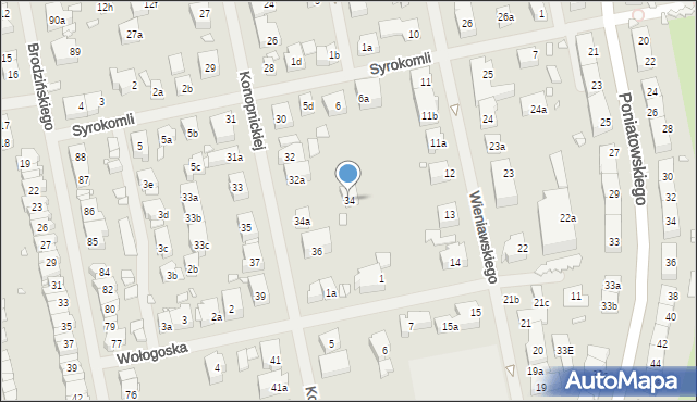 Szczecin, Konopnickiej Marii, 34, mapa Szczecina