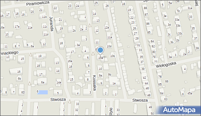 Szczecin, Kossaka Wojciecha, 10a, mapa Szczecina