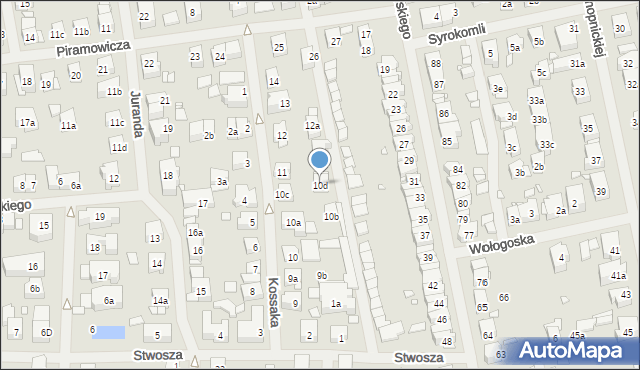 Szczecin, Kossaka Wojciecha, 10d, mapa Szczecina