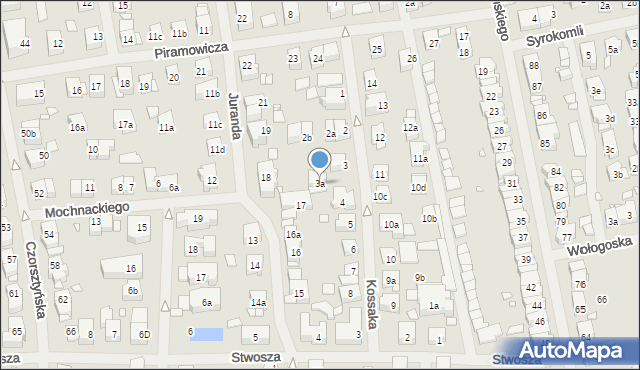 Szczecin, Kossaka Wojciecha, 3a, mapa Szczecina