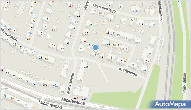 Szczecin, Korfantego Wojciecha, 1, mapa Szczecina