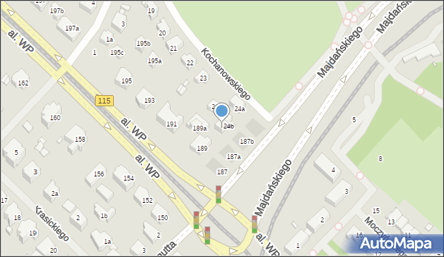 Szczecin, Kochanowskiego Jana, 24c, mapa Szczecina