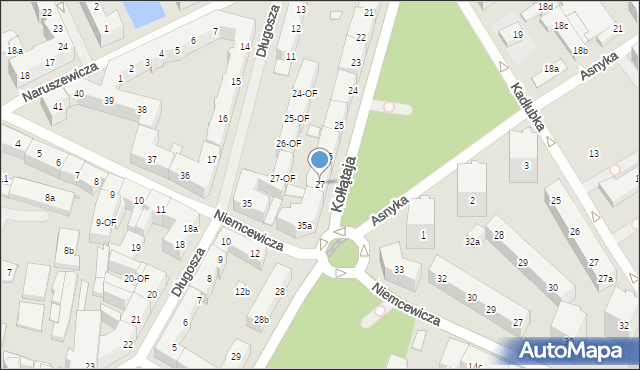 Szczecin, Kołłątaja Hugo, 27, mapa Szczecina