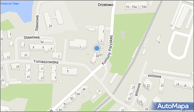 Szczecin, Komuny Paryskiej, 1a, mapa Szczecina