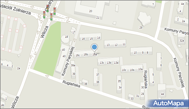 Szczecin, Komuny Paryskiej, 16a, mapa Szczecina
