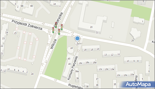 Szczecin, Komuny Paryskiej, 17, mapa Szczecina