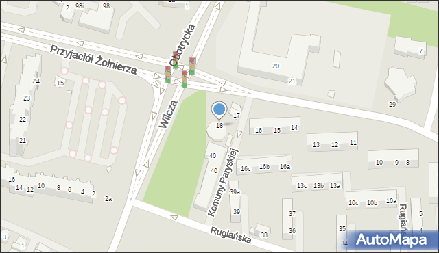 Szczecin, Komuny Paryskiej, 18, mapa Szczecina