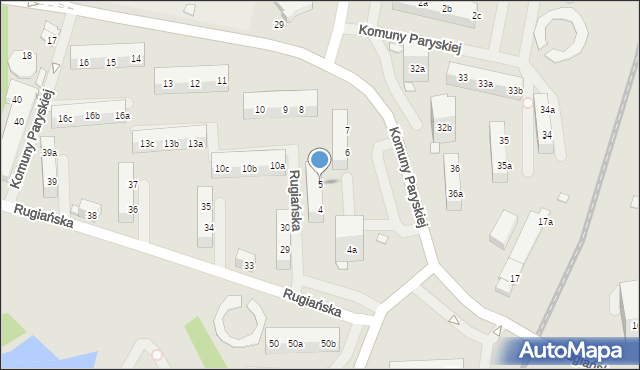 Szczecin, Komuny Paryskiej, 5, mapa Szczecina