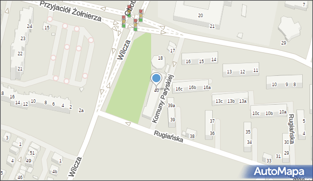 Szczecin, Komuny Paryskiej, 40, mapa Szczecina