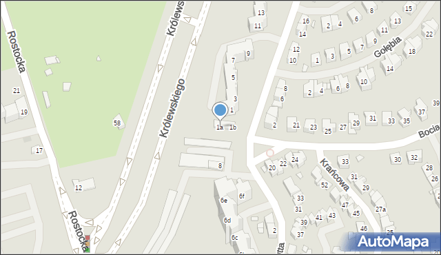 Szczecin, Kormoranów, 1a, mapa Szczecina