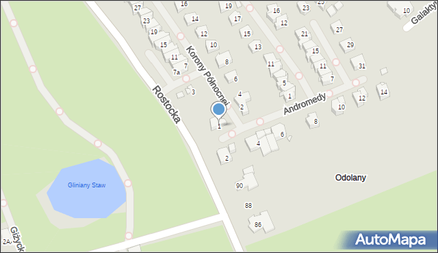 Szczecin, Korony Północnej, 1, mapa Szczecina