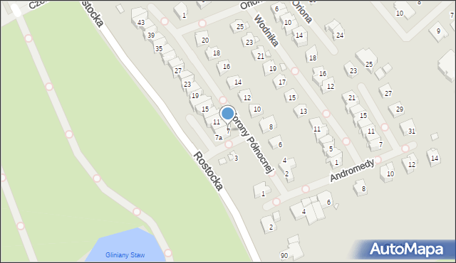 Szczecin, Korony Północnej, 7, mapa Szczecina