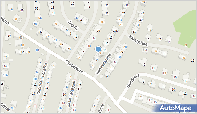 Szczecin, Kombatantów, 7, mapa Szczecina