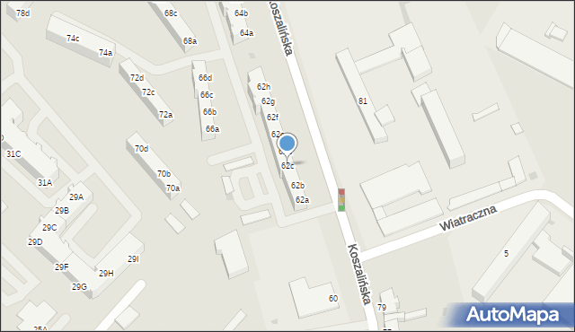 Szczecinek, Koszalińska, 62c, mapa Szczecinek