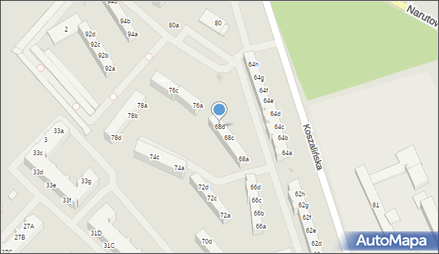 Szczecinek, Koszalińska, 68d, mapa Szczecinek