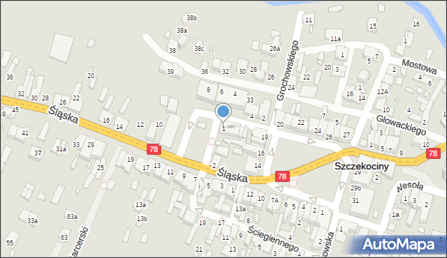 Szczekociny, Konopnickiej Marii, 1, mapa Szczekociny