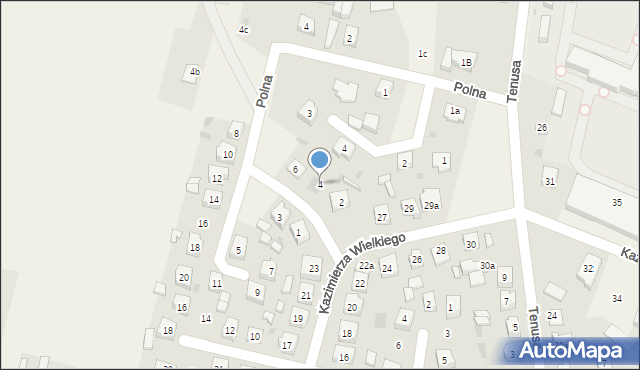 Szczerców, Kochanowskiego Jana, 4, mapa Szczerców