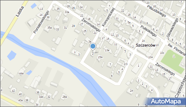 Szczerców, Konopnickiej Marii, 2, mapa Szczerców