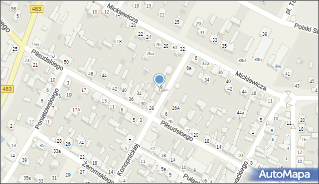 Szczerców, Konopnickiej Marii, 9b, mapa Szczerców