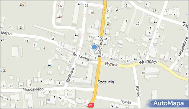 Szczucin, Kościuszki Tadeusza, gen., 5, mapa Szczucin