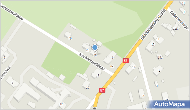 Szczytno, Kochanowskiego Jana, 2a, mapa Szczytno