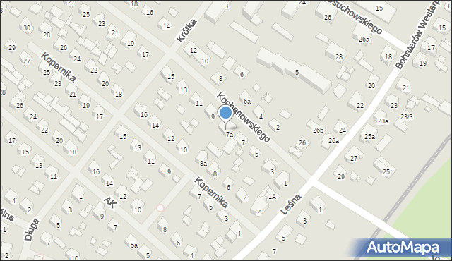 Szczytno, Kochanowskiego Jana, 7b, mapa Szczytno