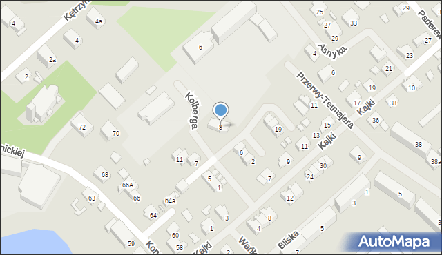 Szczytno, Kolberga Oskara, 8, mapa Szczytno