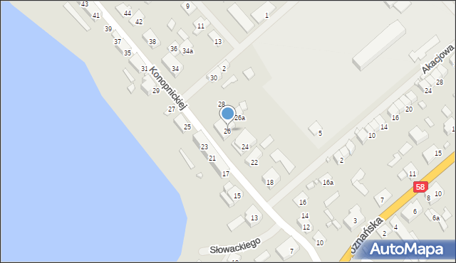 Szczytno, Konopnickiej Marii, 26, mapa Szczytno