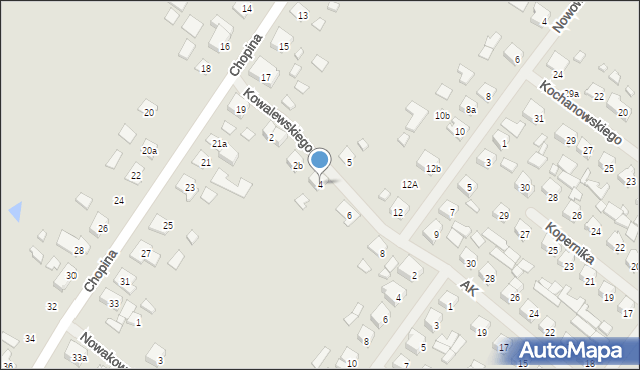 Szczytno, Kowalewskiego Jakuba, 4, mapa Szczytno