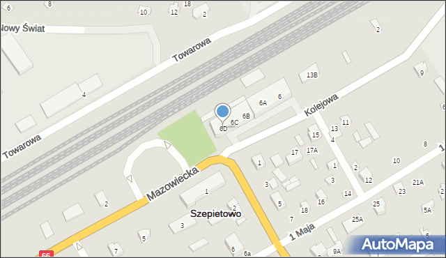 Szepietowo, Kolejowa, 6D, mapa Szepietowo