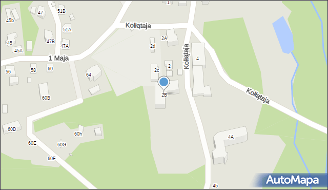 Szklarska Poręba, Kołłątaja Hugo, 2B, mapa Szklarska Poręba