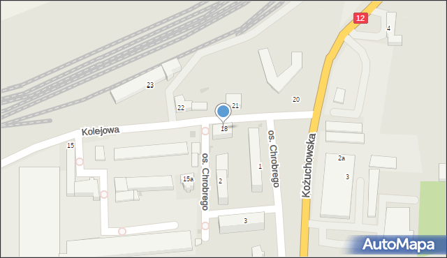 Szprotawa, Kolejowa, 18, mapa Szprotawa