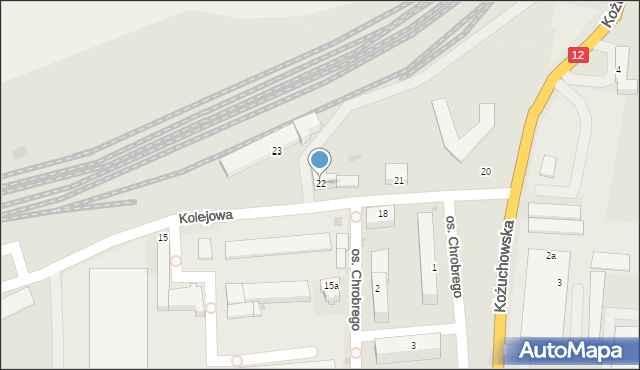 Szprotawa, Kolejowa, 22, mapa Szprotawa