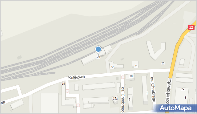 Szprotawa, Kolejowa, 23, mapa Szprotawa