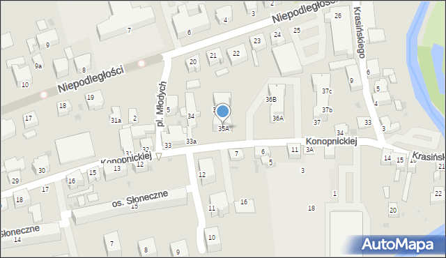 Szprotawa, Konopnickiej Marii, 35A, mapa Szprotawa