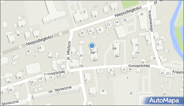 Szprotawa, Konopnickiej Marii, 35B, mapa Szprotawa