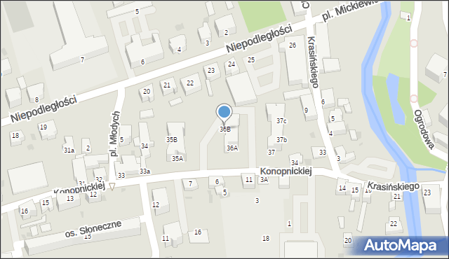 Szprotawa, Konopnickiej Marii, 36B, mapa Szprotawa