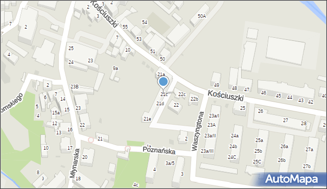 Szprotawa, Kościuszki Tadeusza, gen., 21c, mapa Szprotawa