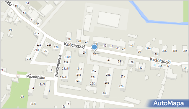 Szprotawa, Kościuszki Tadeusza, gen., 26, mapa Szprotawa