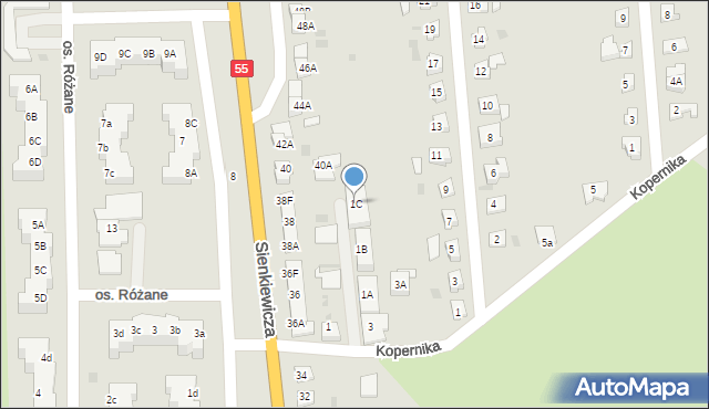 Sztum, Kopernika Mikołaja, 1C, mapa Sztum