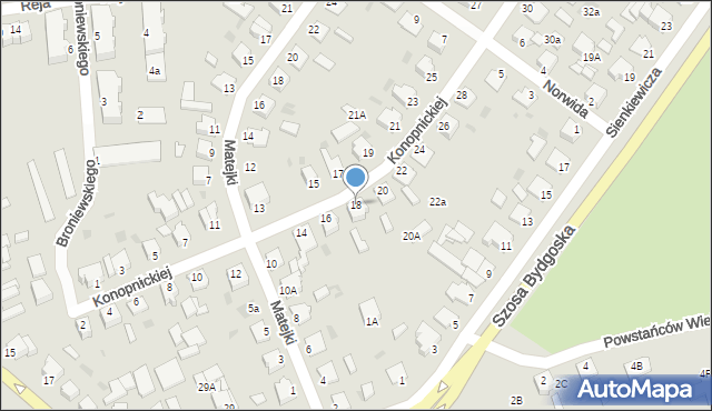 Szubin, Konopnickiej Marii, 18, mapa Szubin