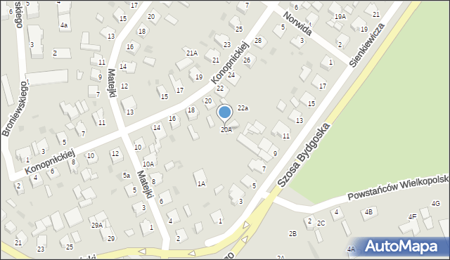 Szubin, Konopnickiej Marii, 20A, mapa Szubin