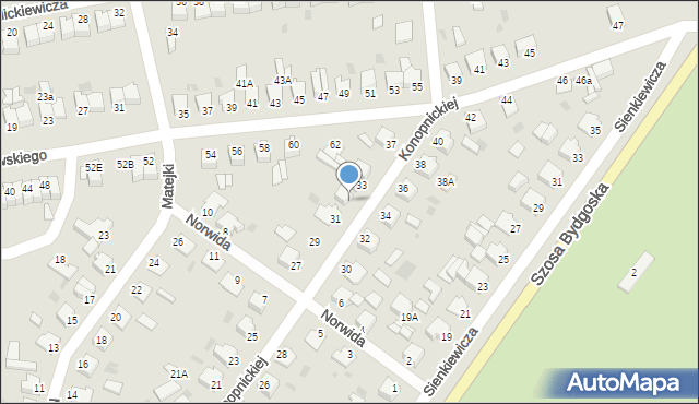 Szubin, Konopnickiej Marii, 33A, mapa Szubin