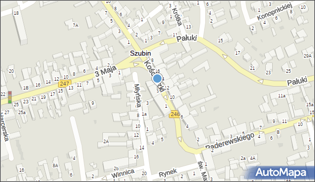 Szubin, Kościuszki Tadeusza, gen., 3, mapa Szubin