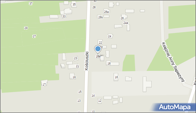 Szydłowiec, Kościuszki Tadeusza, gen., 18b, mapa Szydłowiec